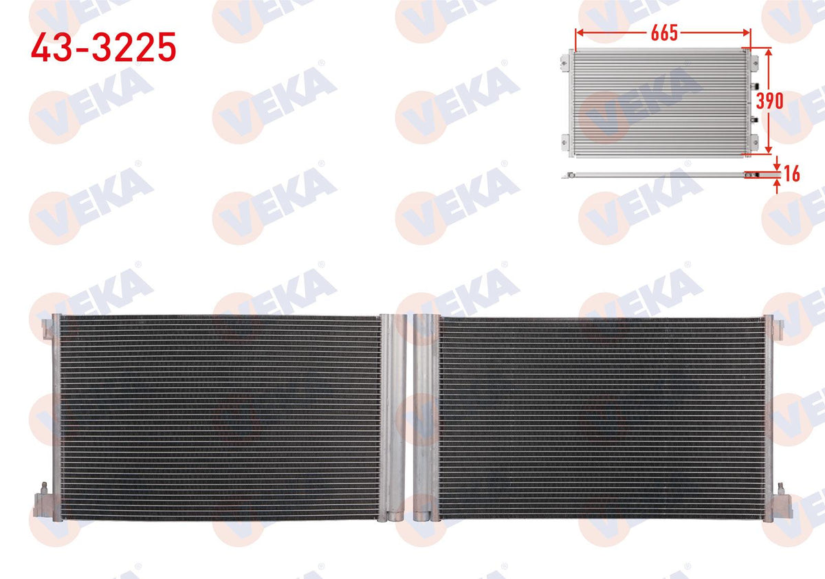 Veka 43-3225 A/C Condenser Opel Insignia 1.6 2008 — Condensers & Evaporators