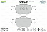 VALEO Brake Pad Set 670639 - Front Brake Pads for 03-Connect 1.8