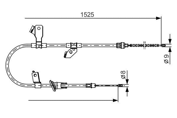 Bosch 1987482247 Brake Cable Mitsubishi Colt VI 1525 mm