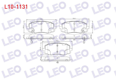 LEO L10-1131 Brake Pad Front with Wear Indicator Kia Picanto (Ba) 1.25 2004-2011 / Picanto (Ba) 1.1i 2004-2011 / — Brake Pads