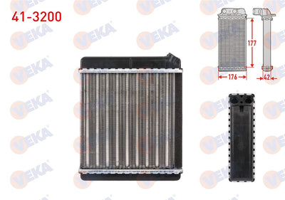 Veka 41-3200 Heater Core Mechanical Opel Vectra A 1.4 1988-1995 — Heater & Blower
