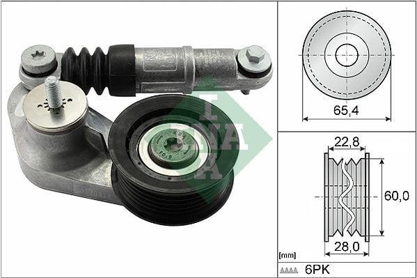INA V Belt Tensioner for Land Rover Discovery Sport, Freelander, and Range Evoque 2.0 — Pulleys & Tensioners
