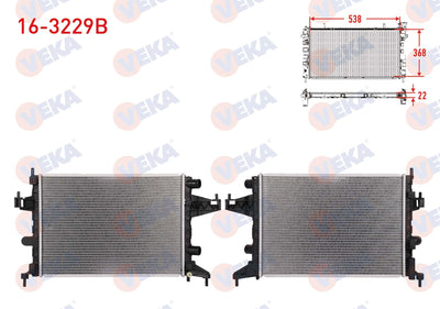 Veka 16-3229B Water Radiator Brazing Opel Corsa C 1.0i 12V M-T 2000-2006 — Radiators & Fans