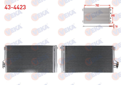 Veka 43-4423 A/C Condenser Mercedes Vito (W639) 111 CDI 2003-2014 — Condensers & Evaporators