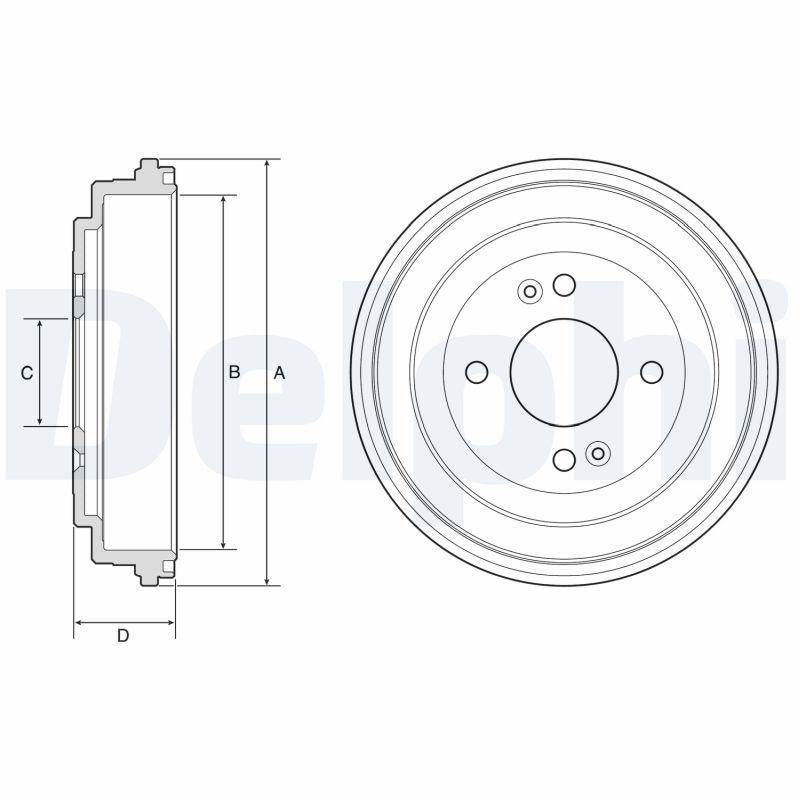 Delphi BF580 Brake Drum - Compatible with Accent, Rio and 2 more models — Brake Rotors & Drums