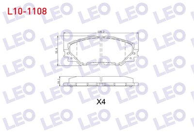 LEO L10-1108 Brake Pad Front Toyota Corolla (E15_) 1.6 Vvt-I 2007-2012 / Auris (Zre15) 1.6 Vvt-I 2007-2012 — Brake Pads