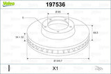 VALEO 197536 Front Brake Disc - Ventilated, Right Side for Audi Q7 and 3 more models — Brake Rotors & Drums