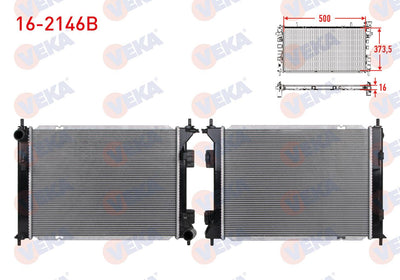 Veka 16-2146B Water Radiator Brazing Hyundai Ix20 (Jc) 1.4i M-T Ac + /-2010 — Radiators & Fans
