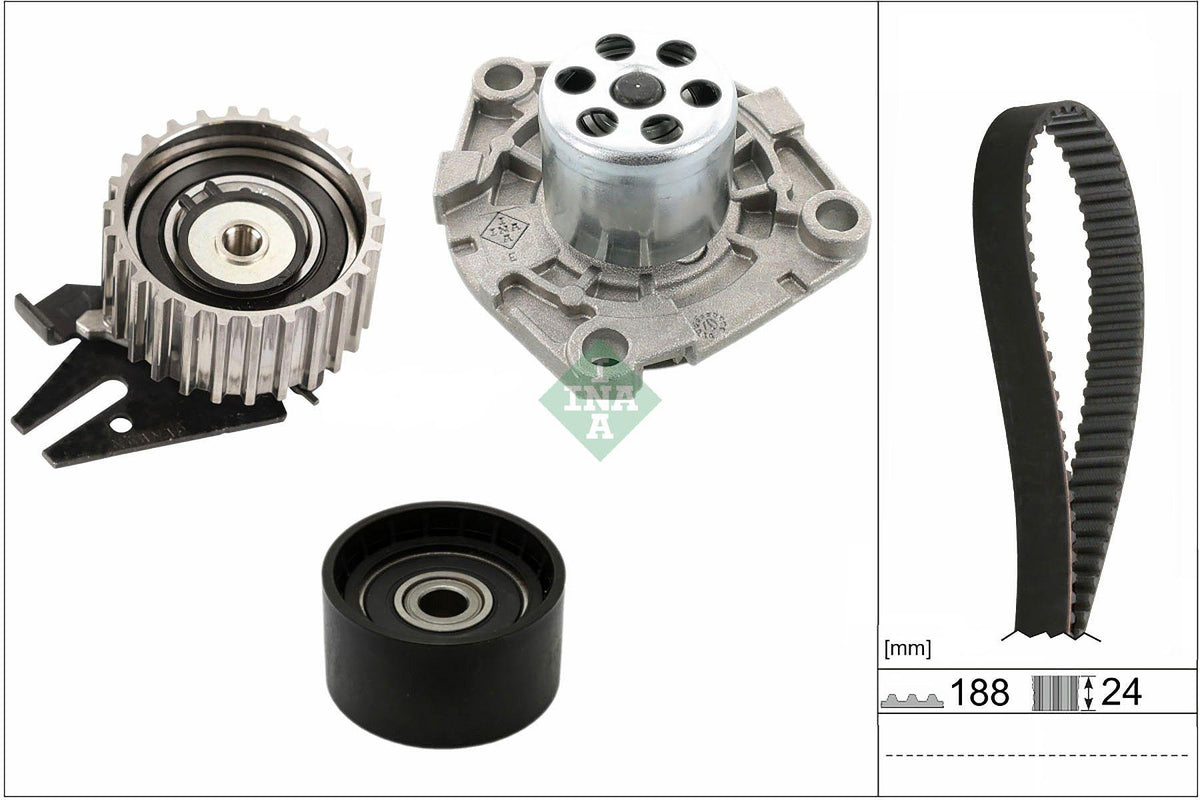INA 530096830 Timing Set + Water Pump 11 > Doblo-Egea-500 1.6Mjt — Water Pump & Thermostat