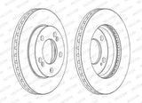FERODO DDF1627C Disc Brake Rotor - Ventilated Design for 2006-2011 Kyron, Rexton & Actyon — Brake Rotors & Drums