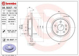 BREMBO Brake Disc 08.B357.10 — Brake Rotors & Drums