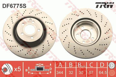 TRW DF6775S Brake Disc Front Mercedes W212 S212 C207 A207 C204 — Brake Rotors & Drums