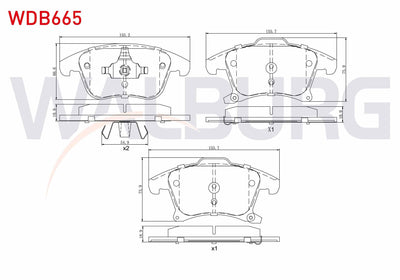 WALBURG WDB665 Brake Pad Front Ford Mondeo V 1.6 TDCi-2.0 TDCi 2014 — Brake Pads