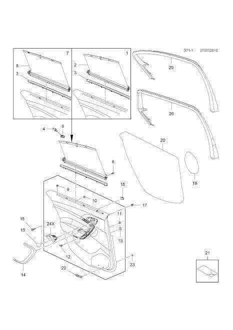 Opel Insignia Rear Right Window Shade - Black Original — Glass & Trim