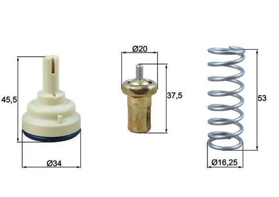 MAHLE TX181105D thermostat, Thermostat for Golf, Jetta, Passat, MAHLE thermostat with gasket MAHLE TX181105D Thermostat - 105°C-120°C for Golf, Jetta, Passat | 6.5 lb MAHLE Thermostat 105°C-120°C for Golf, Jetta, Passat mahle, thermostat, 105c-120c, golf, jetta, passat, car-parts, vehicle-maintenance, cooling-system, ai-generated