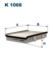 filtron-k1068-cabin-filter-side-view, filtron-k1068-cabin-filter-top-view FILTRON K1068 Cabin Filter - High Performance for VW | 10.39 x 7.24 x 1.57 inches FILTRON K1068 Cabin Filter for VW filtron, cabin-filter, vw-parts, air-filter, automotive-accessories, car-maintenance, particulate-filter, auto-replacement-parts, vehicle-interior, ai-generated