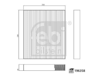 Febi Bilstein 196358 Cabin Air Filter Byd Seal 24 > — Air & Cabin Filters