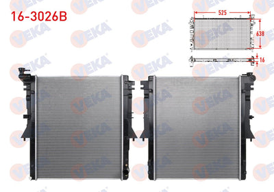 Veka 16-3026B Water Radiator Brazing Mitsubishi L 200 (Kj_,Kk_,Kl_) 2.4 DI-D M-T 2015 — Radiators & Fans