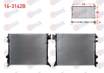 Veka 16-3142B Su Radiator Brazing Nissan Qashqai (J11) 1.5 dCi M-T Ac + /-2014 — Radiators & Fans
