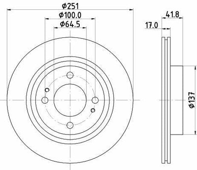 Hella Pagid 8DD355122-991 Brake Discs Compatible with Mitsubishi — Brake Rotors & Drums