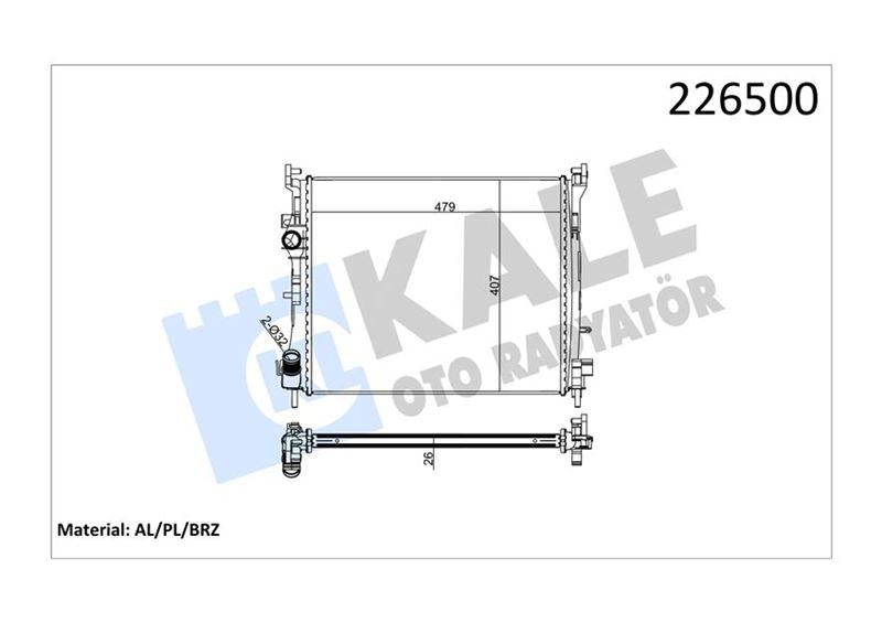 Kale 0528351AB Radiator Clio II Thalia 1.5 dCi 09- — Radiators & Fans
