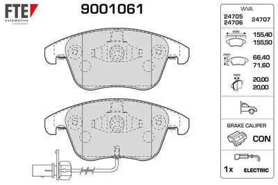 Fte 9001061 Brake Pad A4 / A5 08 > Front — Brake Pads