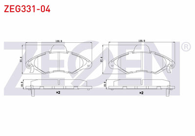 Zegen ZEG331-04 Brake Pad Front with Wear Indicator Ford Escort VII 1.3 1995-1999 / Escort VII 1.4 1995-1999 / E — Brake Pads