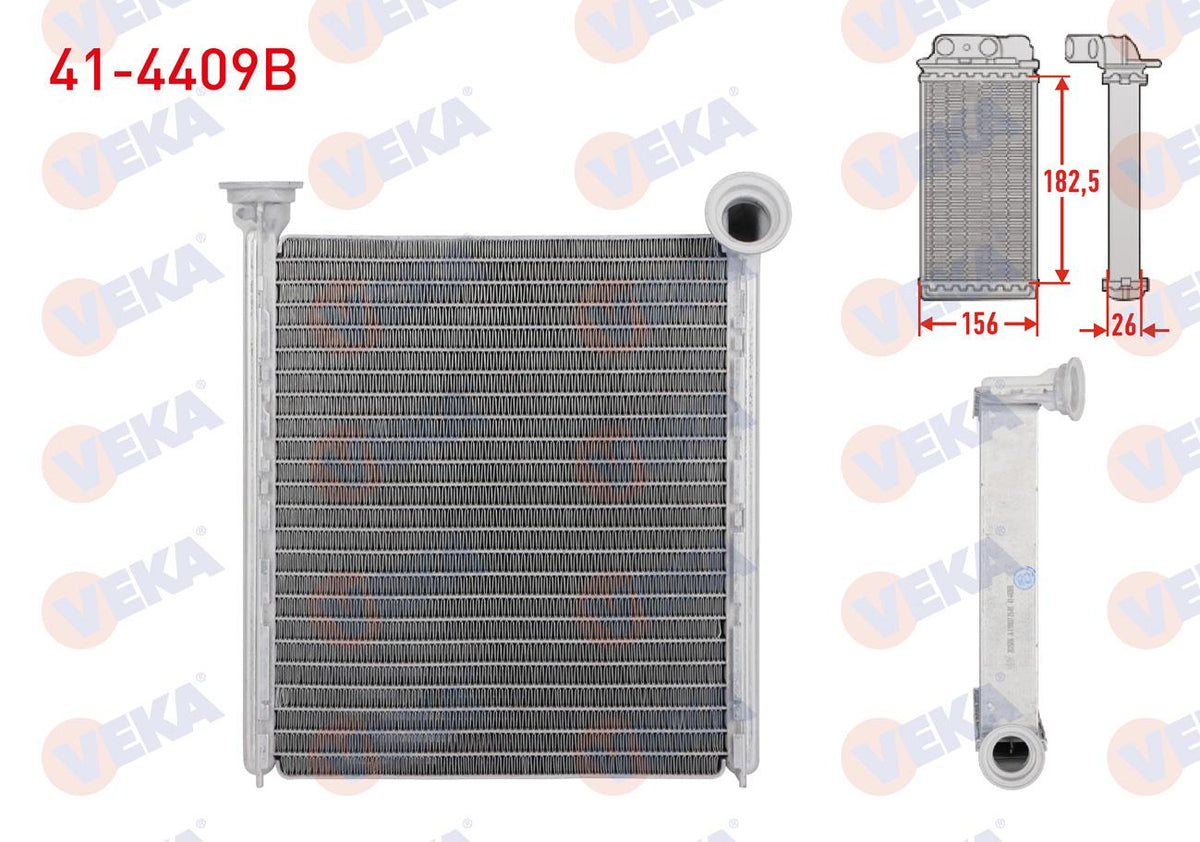 Veka 41-4409B Heater Core Brazing Volkswagen Golf VI (5K1) 1.6 TDI 2008-2013 — Heater & Blower