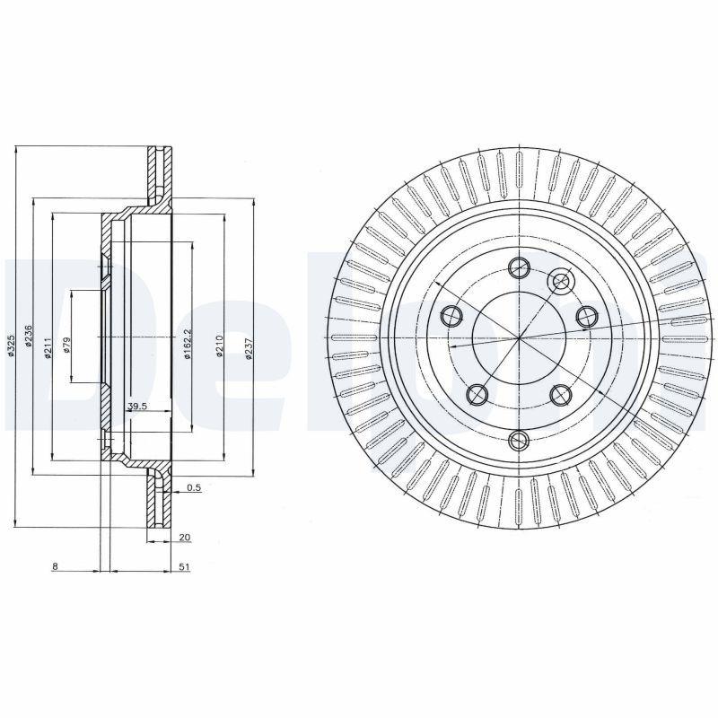 Delphi BG4020C Rear Brake Disc Land Rover Discovery, Range Rover Sport/III 2.7-4.0 4x4 05-13 — Brake Rotors & Drums