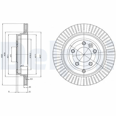 Delphi BG4020C Rear Brake Disc Land Rover Discovery, Range Rover Sport/III 2.7-4.0 4x4 05-13 — Brake Rotors & Drums