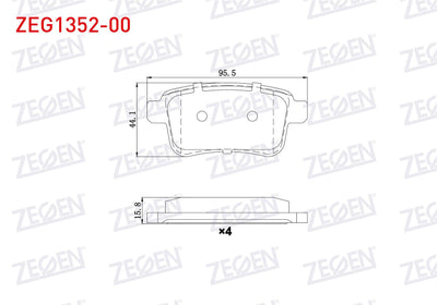 Zegen ZEG1352-00 Brake Pad Rear Renault Kangoo (Kw0 / 1) 1.5 dCi 2008