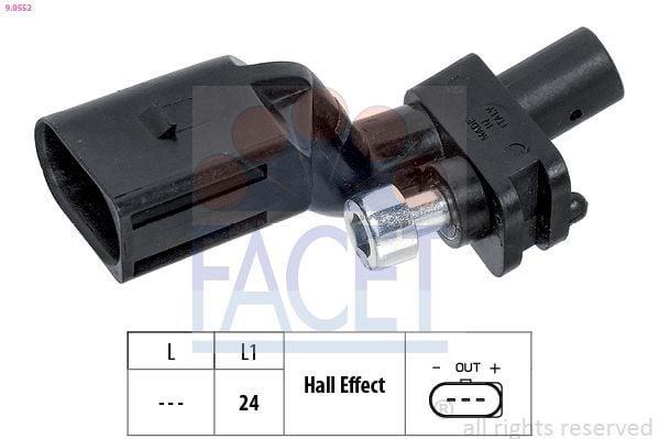 FACET Crank Sensor 9.0552 - Compatible with Caddy, Golf and 7 more models — Engine Management Sensors