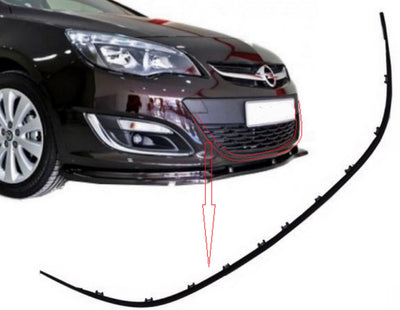 İthal 1322025 Opel Astra J Front Bumper Lower Grille Frame Black — Glass & Trim