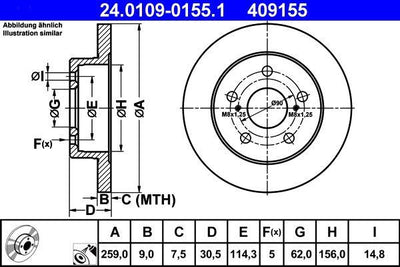 ATE 24.0109-0155.1 Brake Disc — Brake Rotors & Drums