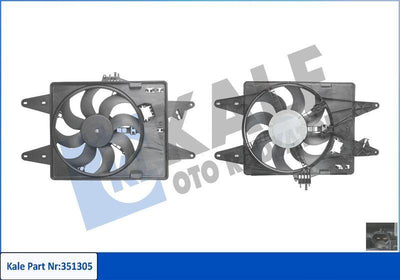 KALE Fan Motor + Davlumbaz 01-Doblo 1.9D - 150W 12V — Radiators & Fans