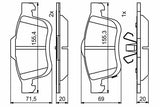 BOSCH Brake Pads Set 0986494801 - Low-Metallic Material