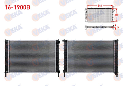 Veka 16-1900B Water Radiator Brazing Ford Fiesta 1.4 TDCi M-T 2002-2009 — Radiators & Fans