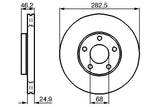 BOSCH Front Brake Disc 0986478872 - Brake Discs for Passat 1.6/1.8/1.9/2.3 (96-00) — Brake Rotors & Drums