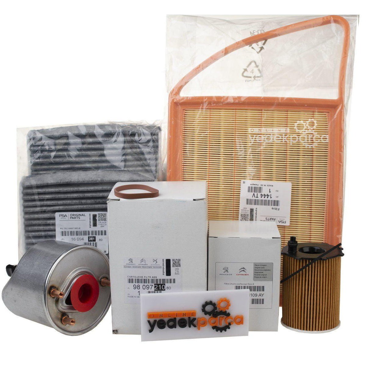 Peugeot 208 1.6 HDi Euro5 Periodic Oil Service Filter Set with Carbon Pollen Ge — Auto Parts Hall, Maintenance & Service Kits