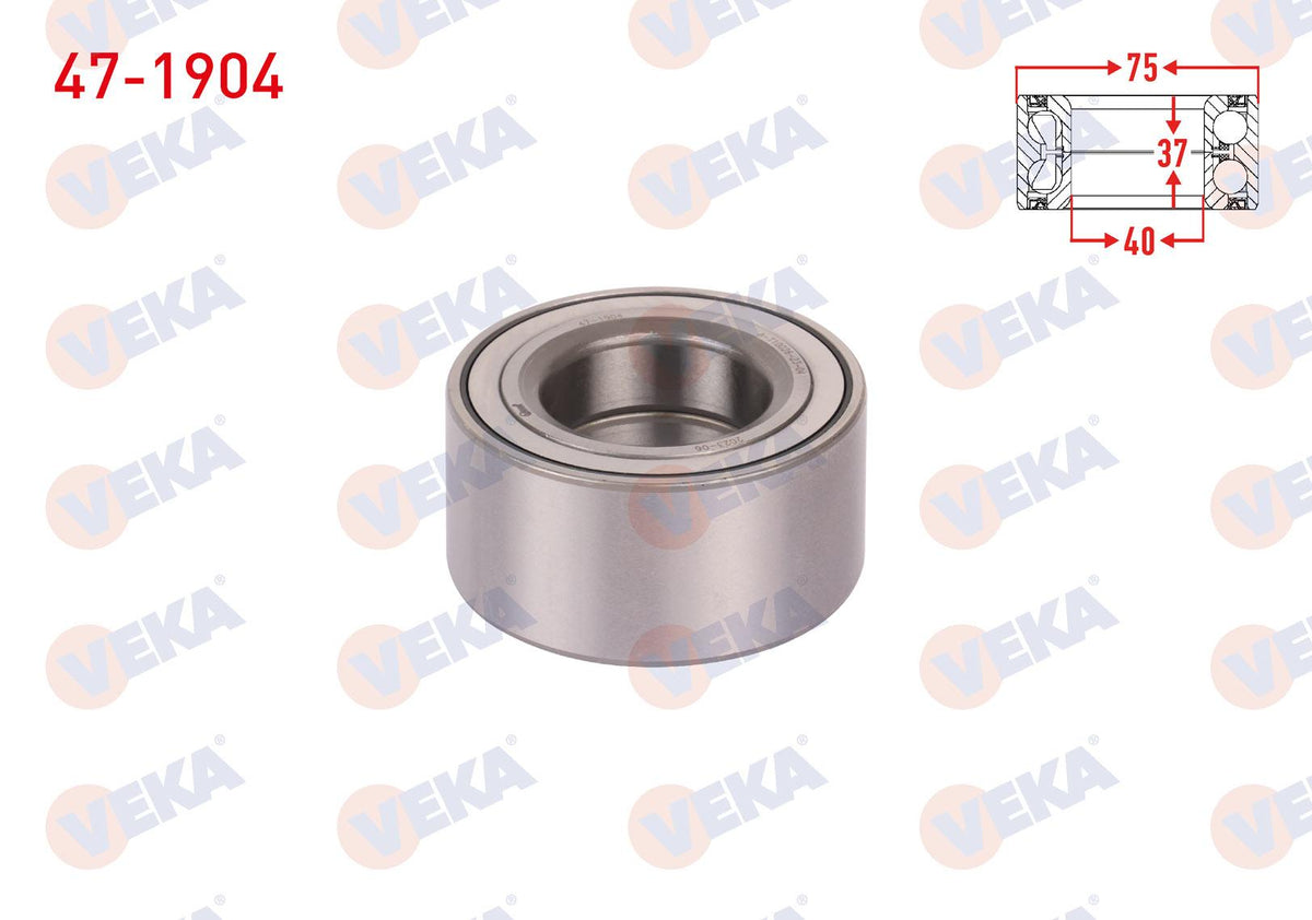 Veka 47-1904 Front Wheel Bearing Left-Right 40X75x37 Ford Mondeo III 2000-2007 / Jaguar X-Type 2004-2009 — Wheel Bearings