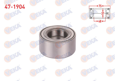 Veka 47-1904 Front Wheel Bearing Left-Right 40X75x37 Ford Mondeo III 2000-2007 / Jaguar X-Type 2004-2009 — Wheel Bearings