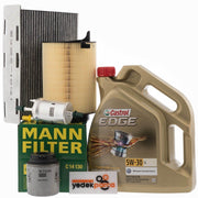 skoda-octavia-maintenance-kit, mann-oil-filter-for-skoda-octavia, castrol-5w30-engine-oil-oil-change, skoda-parts-for-regular-maintenance MANN Skoda Octavia 1.4 TSI Maintenance Kit - Complete Care for Your Vehicle | 5L Engine Oil Skoda Octavia 1.4 TSI Maintenance Kit | MANN skoda-octavia, maintenance-kit, car-care, engine-oil, mann-filters, automotive-parts, car-owners, mechanics, skoda-enthusiasts, ai-generated