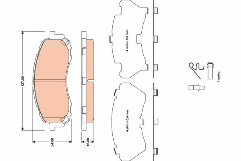TRW Brake Pad Set for Subaru Impreza 07-1.5 16V 4x4 — Brake Pads