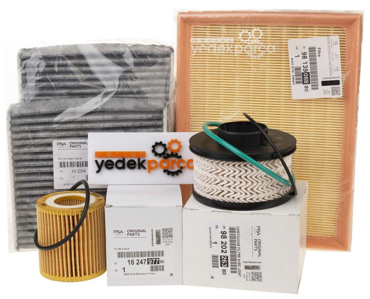 Peugeot 208 1.5 BlueHDi Periodic Oil Service Filter Set with Carbon Pollen Genu — Auto Parts Hall, Maintenance & Service Kits