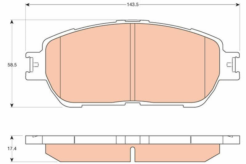 front brake pads set for 2005 Toyota Camry, TRW GDB3612 brake pads close-up TRW GDB3612 Front Brake Pads - Durable Performance for 2005 Toyota Camry | Set of Front Brake Pads TRW GDB3612 Front Brake Pads for 2005 Camry trw-gdb3612, brake-pads, 2005-toyota-camry, car-parts, mechanics, automotive-repair, durable-brake-pads, high-performance-braking, braking-systems, ai-generated