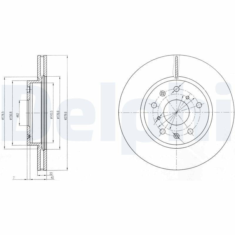 Delphi Disc for 07-Suzuki Sx4 - Ventilated Brake Disc — Brake Rotors & Drums