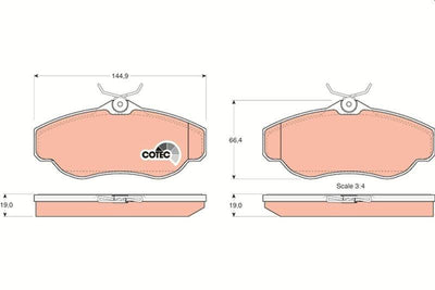 TRW GDB1156 Brake Pads - Front Set for Discovery 2 & Range Rover