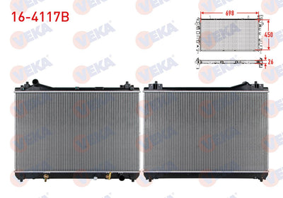 Veka 16-4117B Water Radiator Brazing Suzuki Grand Vitara II (Jt) 1.6 Vvt-I 4X4 A-T 2005 — Radiators & Fans