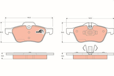 TRW GDB1476 Front Brake Pad Mini Cooper R50-R52-R53 — Brake Pads