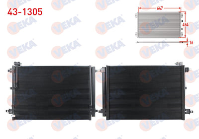Veka 43-1305 A/C Condenser Audi A8 (4H_) 3.0 TDI-4.0 TFSI 2009-20156 — Condensers & Evaporators